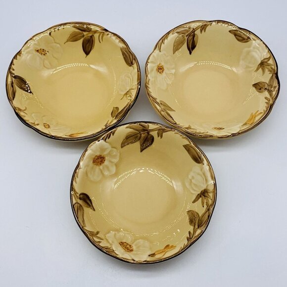 Vintage Set Of 3 Franciscan Cafe Royal Dessert Bowls 5.75”D - Picture 1 of 6